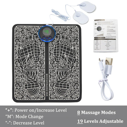 Electric Foot Massage Mat - 8 Modes Rechargeable