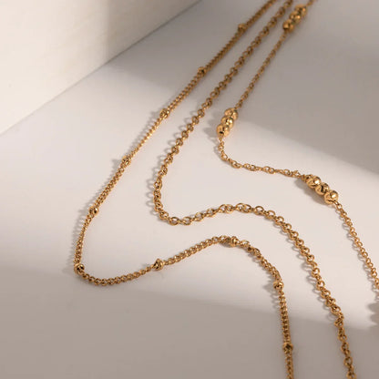 Elegant 18k Gold Layered Necklace Set