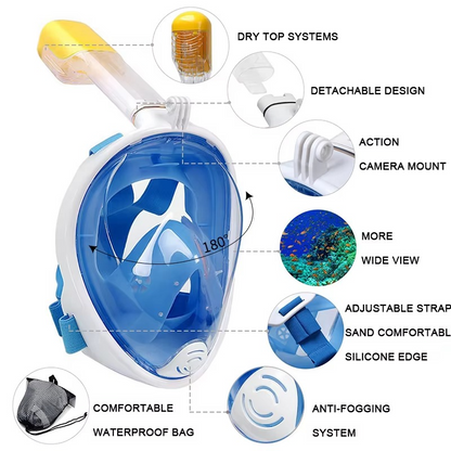 Premium Full Face Scuba Dive Mask for Adults - Luxicro