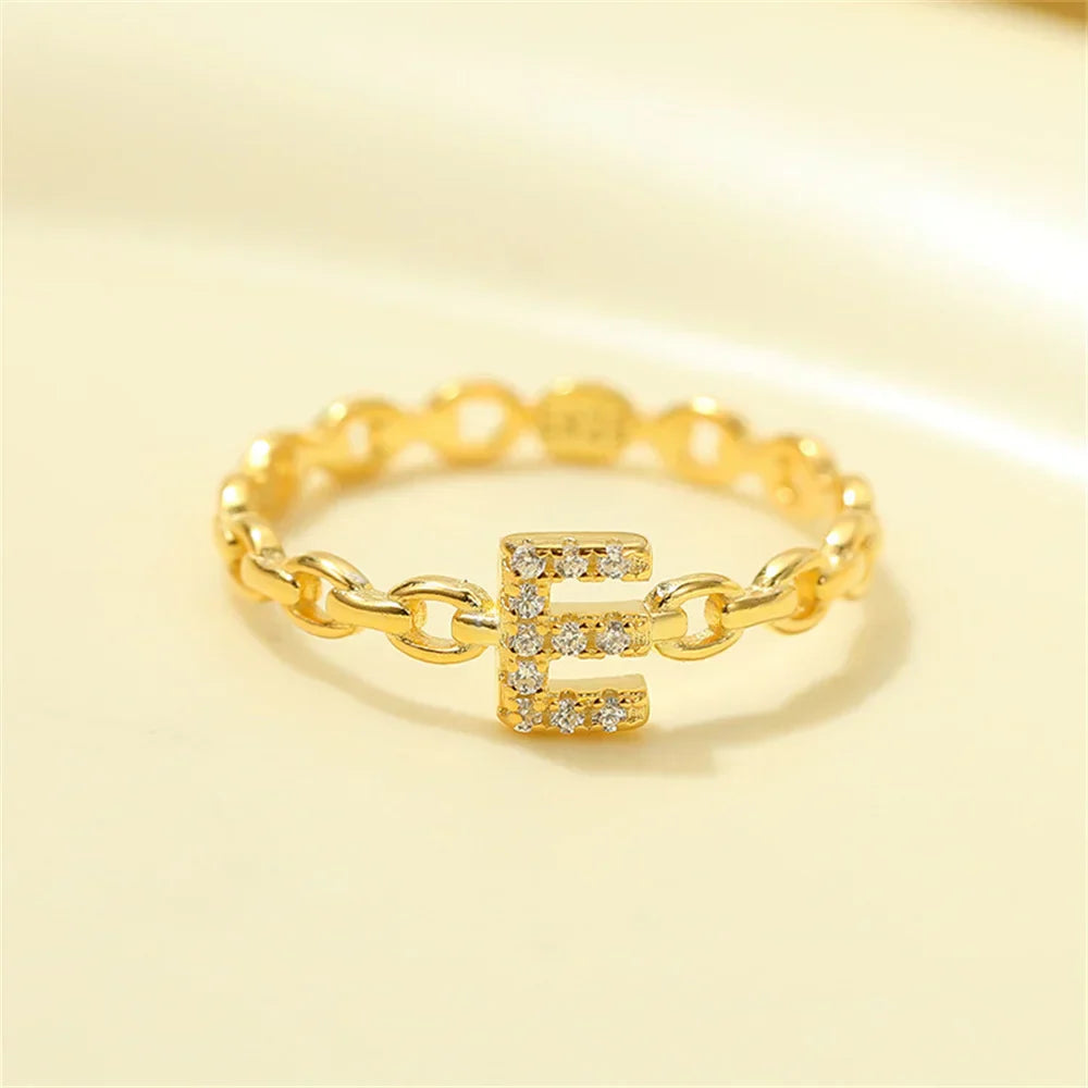 Elegant Initial Diamond Letter Ring
