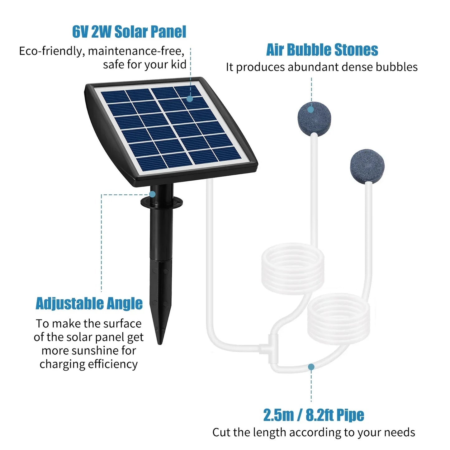 Outdoor Solar Powered Pond Aerator Kit