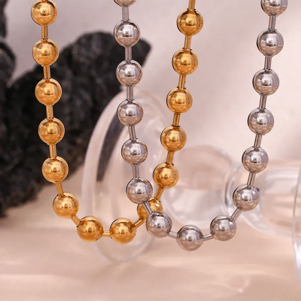 Elegant Gold Chunky Bead Necklace