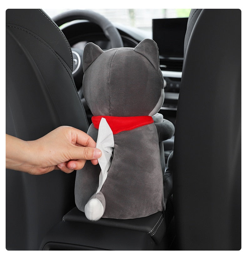 Soft Plush Friends Armrest Tissue Holder