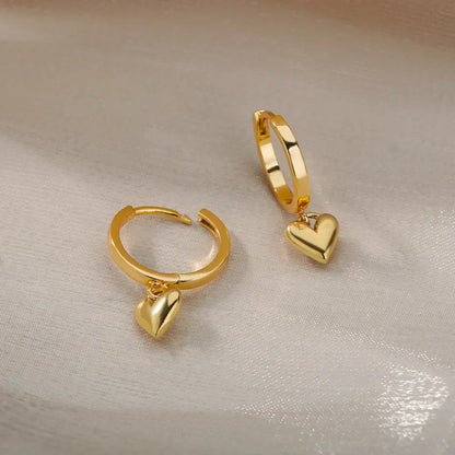 Dainty Love Heart Huggy Hoop Earrings