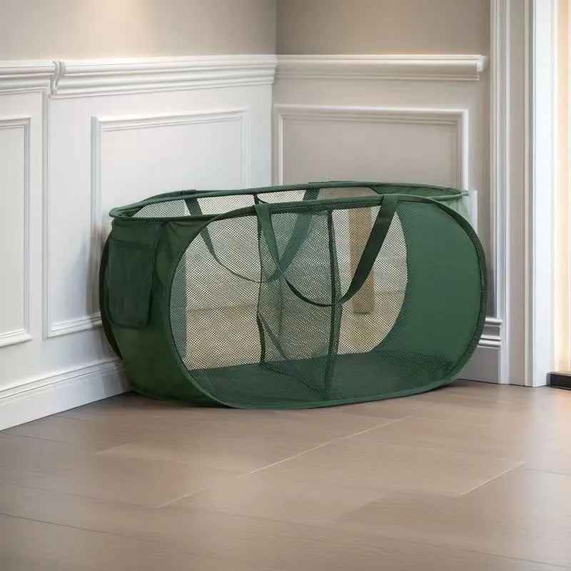 Folding Laundry Basket with Storage and Durable Design