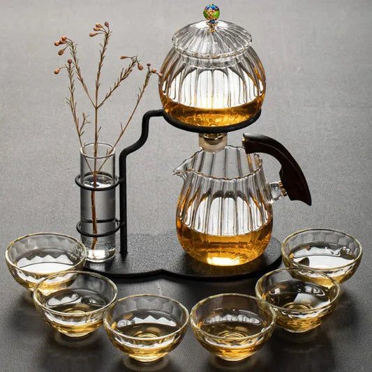Autumn Leaf Patterned Glass Tea Set - Luxicro