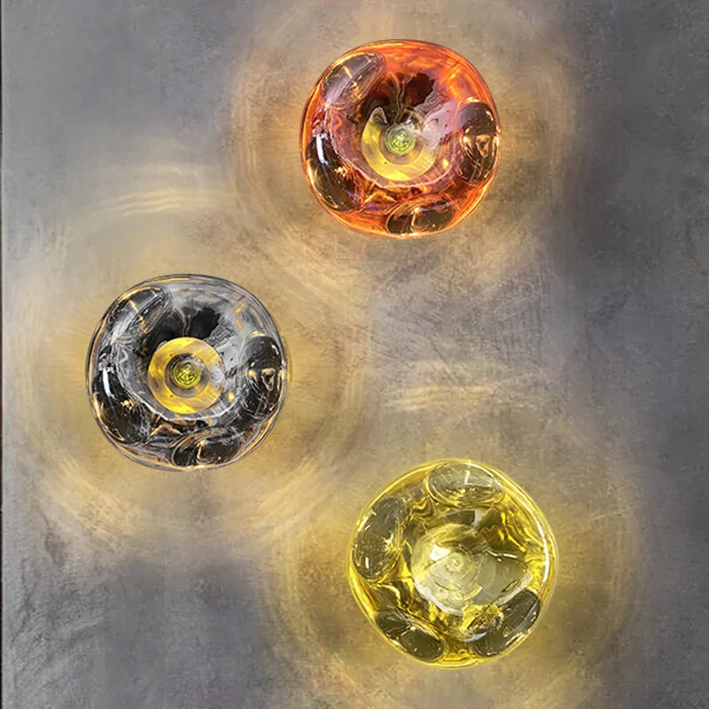Contemporary Melted Glass Wall Light - Luxicro