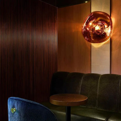 Contemporary Melted Glass Wall Light
