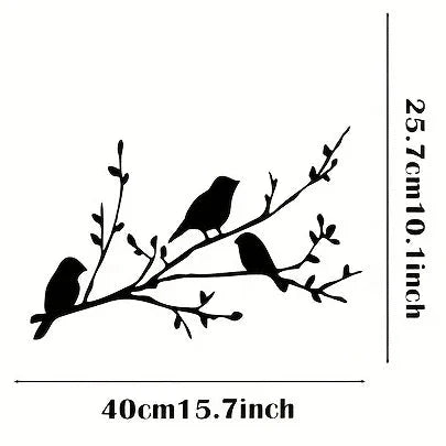 Bird Branch Metal Decor Wall Art