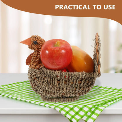 Rustic Handwoven Natural Wicker Turkey Basket