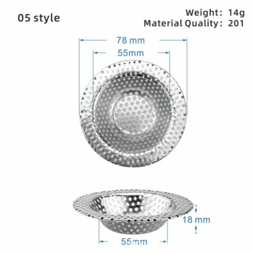 Simple Mesh Kitchen Sink Filter Stainless Steel Strainer