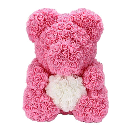 Artificial Flower Cute Stuffed Bear Toy