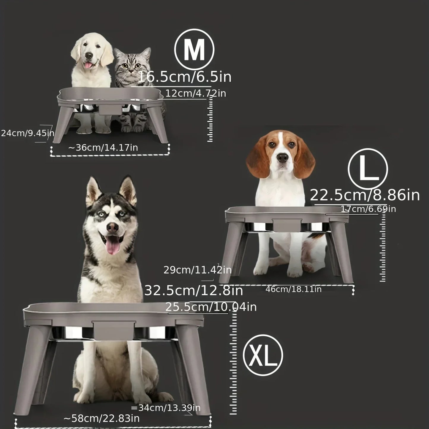 Spill Proof Elevated Pet Feeder Bowls