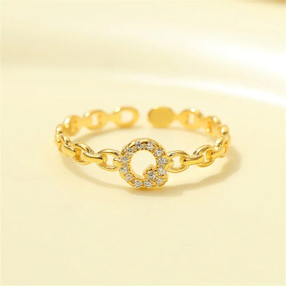 Elegant Initial Diamond Letter Ring