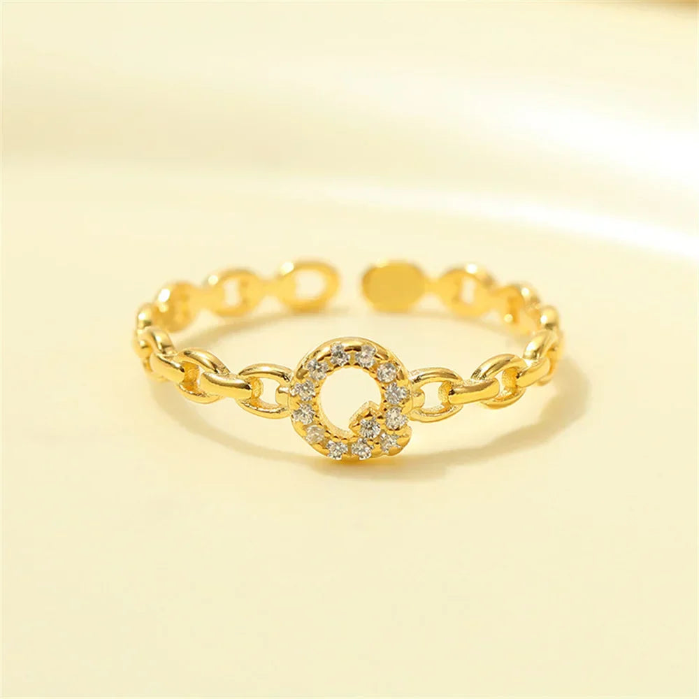 Dainty Diamond Monogram Letter Ring