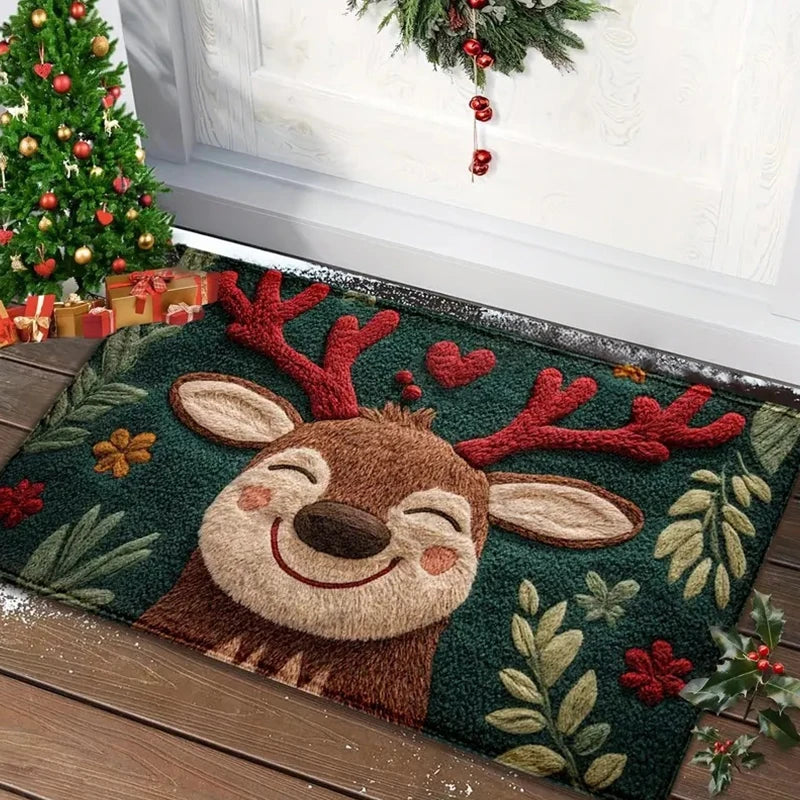 Festive Christmas Welcome Mat Santa Gingerbread Theme