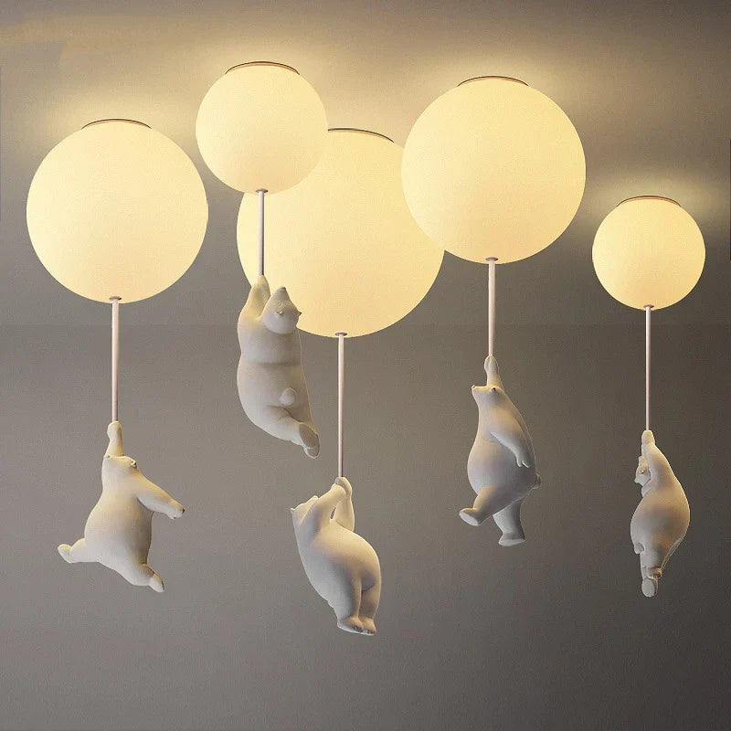 Colorful Bear LED Kids Ceiling Lamp Soft Night Light - Luxicro