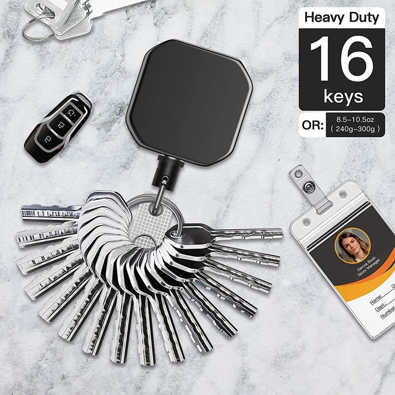 Durable Metal Carabiner Keychain with Steel Cable