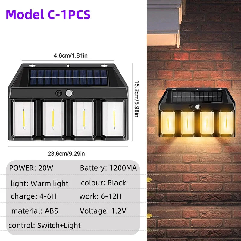 Outdoor LED Solar Powered Waterproof Wall Light