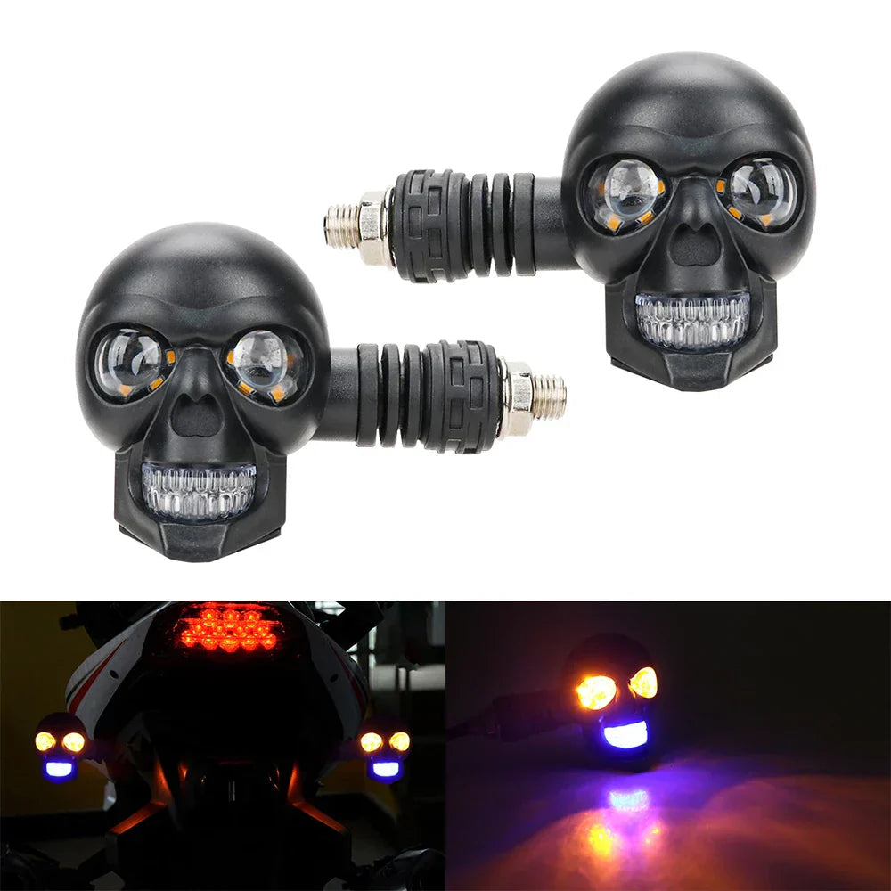 Bold Skull LED Bike Turn Signal Light