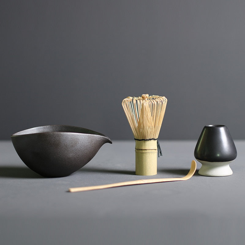 Authentic Green Tea Set with Whisk and Ceramic Bowl - Luxicro