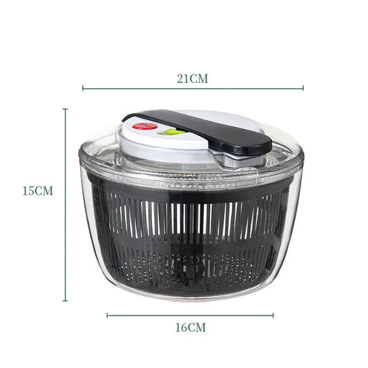 Compact Salad Spinner with Locking Lid and Stable Base - Luxicro