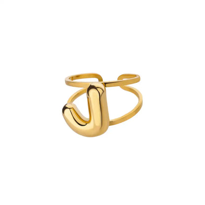 Customizable Initial Open Circle Ring