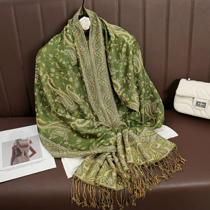 Soft Cashmere Women's Scarf with Warm Luxury Print