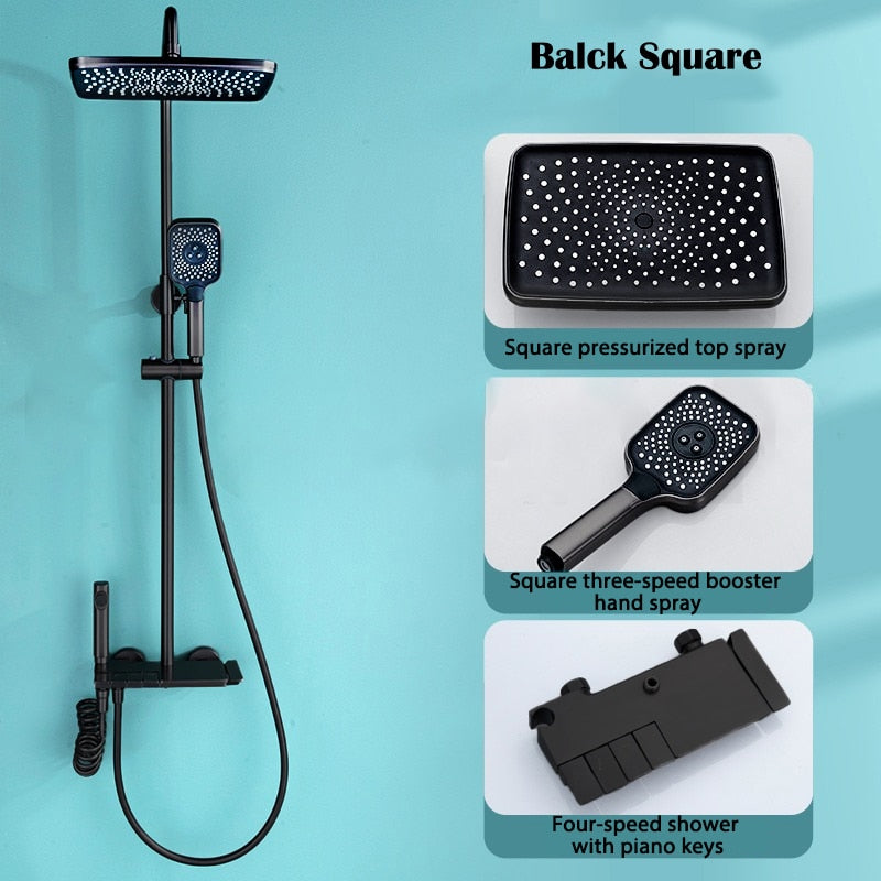 Deluxe Waterfall Shower Head Bath Kit