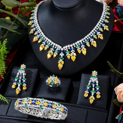 Beautiful Blue Gem Stone Jewelry Storage Box Set