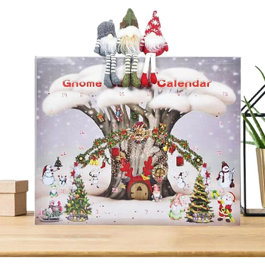 Cozy Christmas Advent Calendar with 3 Gnome Figures - Luxicro