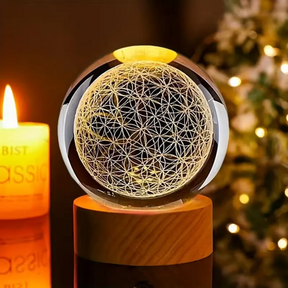 Vibrant Glass Ball Table Lamp with LED Glow