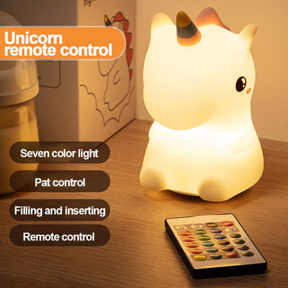 Fun Unicorn LED Nightlight Silicone USB Lamp