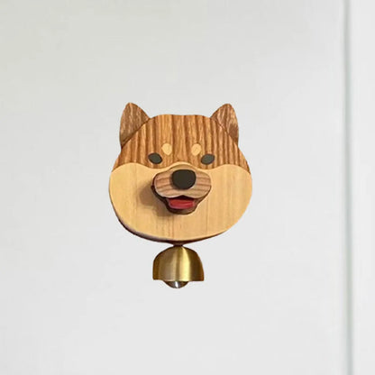 Cute Puppy Doorbell Wooden Push Button