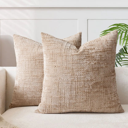 Plush Chenille Pillow in Simple Colors for Living Room