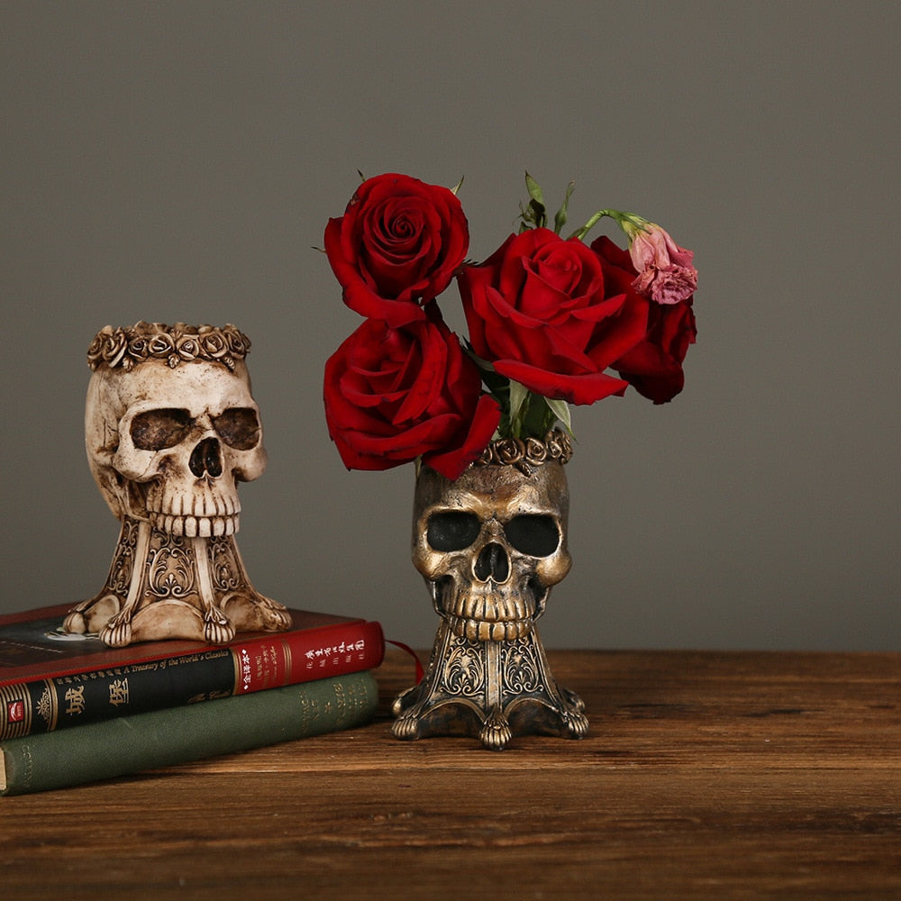 Decorative Resin Skull Planter