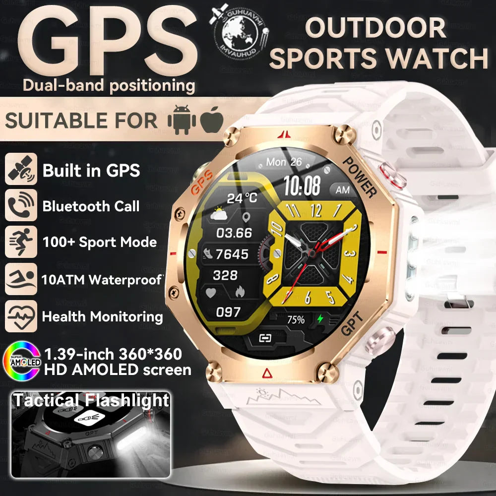 Tough Outdoor GPS Smartwatch Waterproof Bluetooth Fitness Tracker