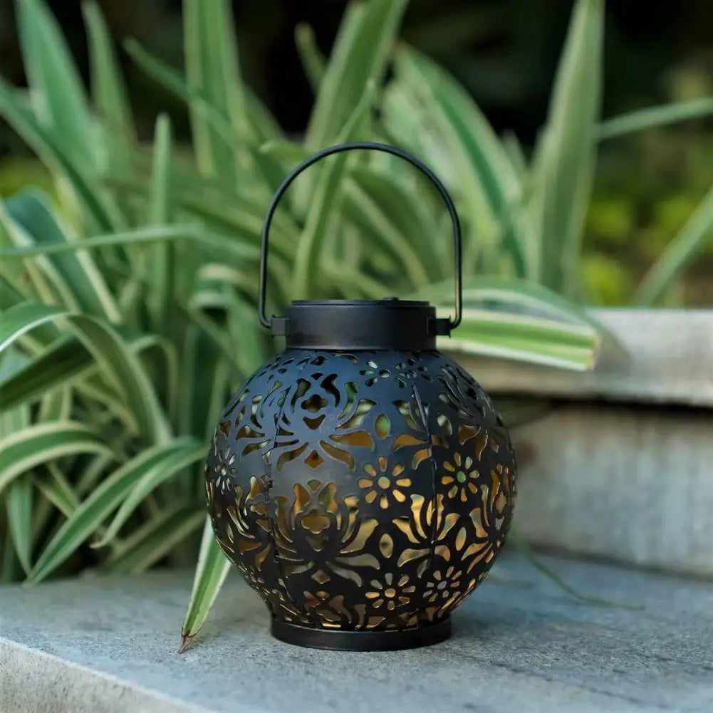 Solar Powered Hanging Garden Lantern with Projection Effect