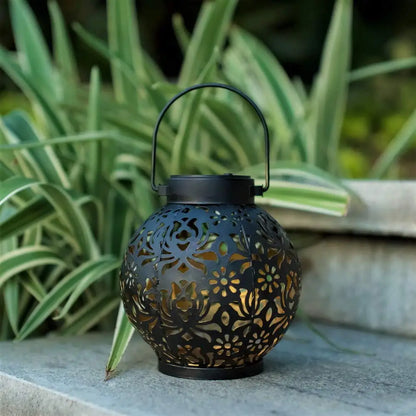 Solar Powered Hanging Garden Lantern with Projection Effect