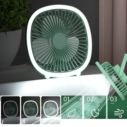 Compact Rechargeable LED Night Lamp Fan