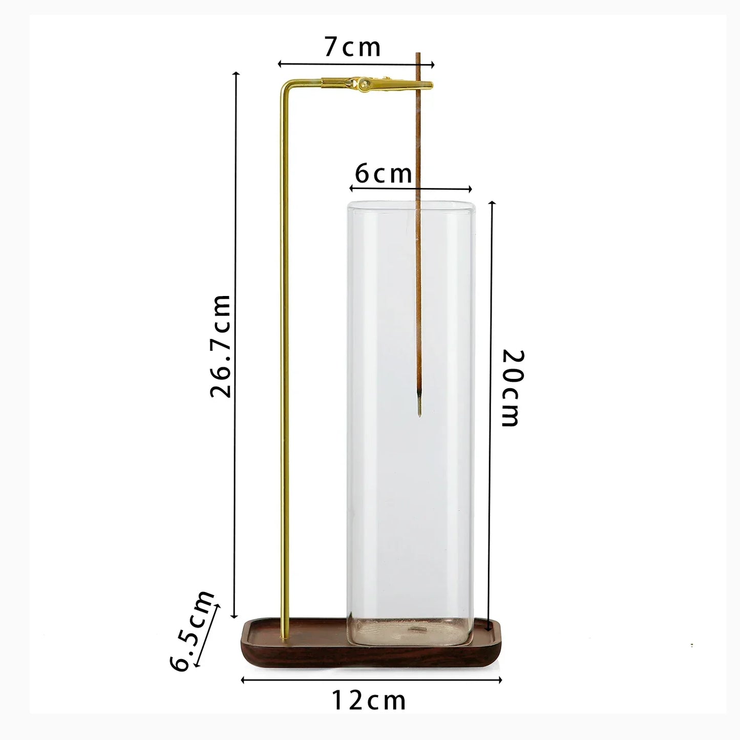 Sleek Glass Incense Holder with Ash Tray