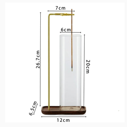 Sleek Glass Incense Holder with Ash Tray