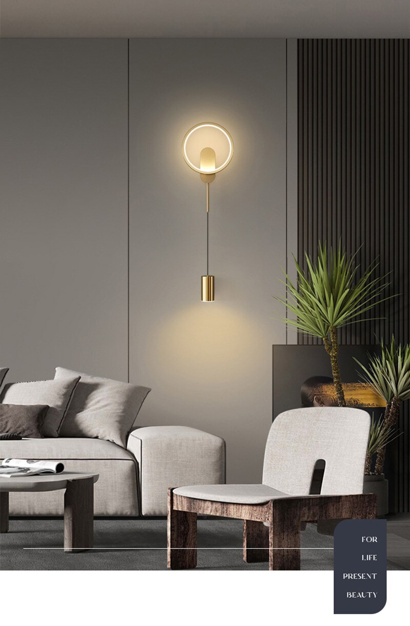 Contemporary LED Gold Sconce Wall Lamp 24W