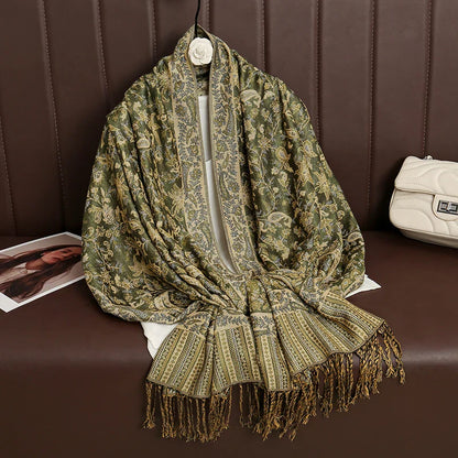 Soft Cashmere Women's Scarf with Warm Luxury Print