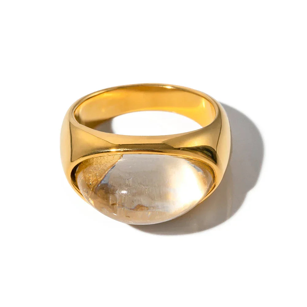 Luxurious Oval Stone Ring Collection