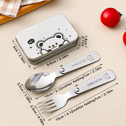 Compact Camping 3pc Stainless Steel Cutlery Set