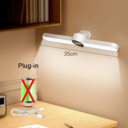 Bright LED Desk Light with Clock and USB Charging - Luxicro