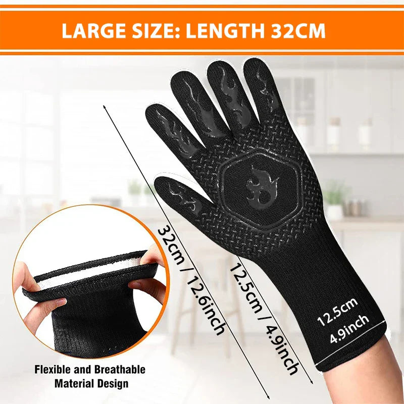 Heat Resistant BBQ Glove with Non Slip Grip
