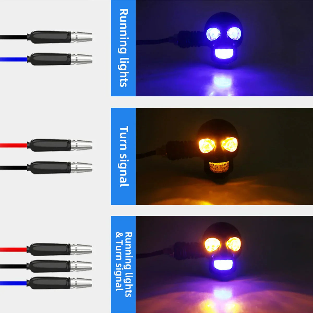 Bold Skull LED Bike Turn Signal Light