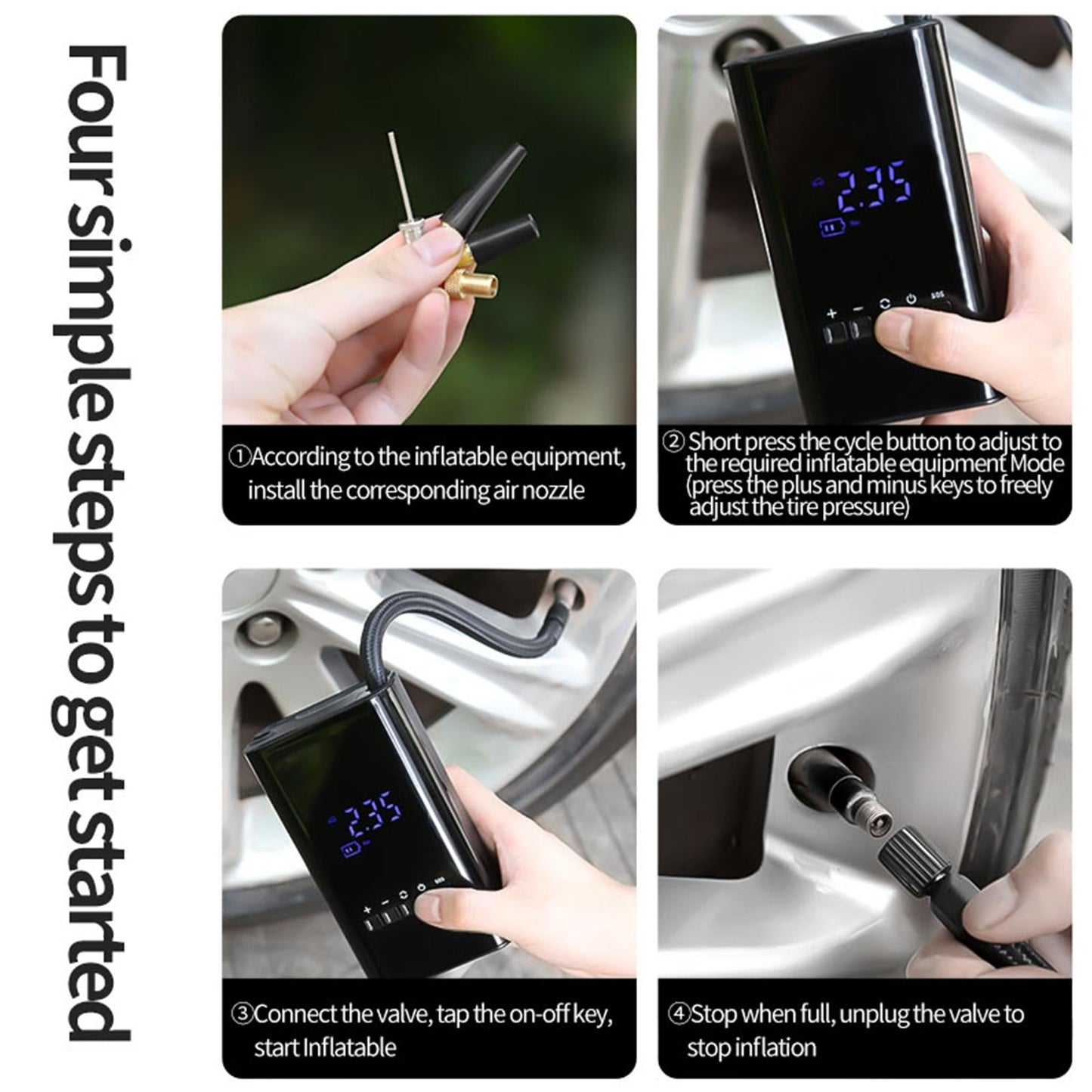Mini LED Travel Car Tire Inflator